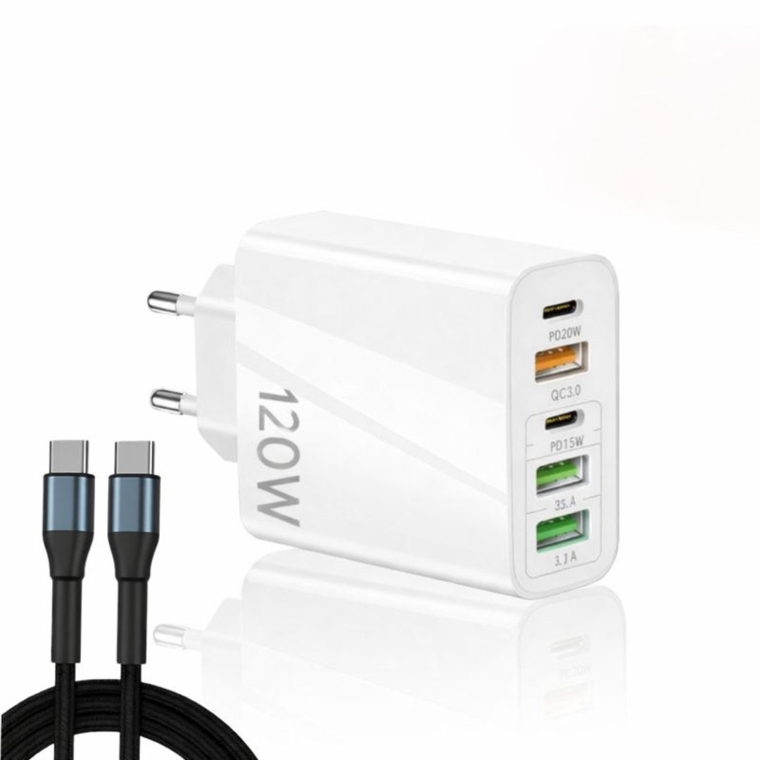 Încărcătorul 120W care încarcă toată familia — 5 dispozitive simultan