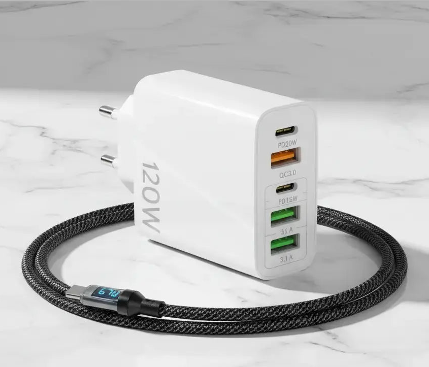 Încărcătorul 120W care încarcă toată familia — 5 dispozitive simultan
